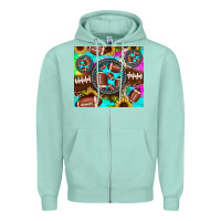 Seafoam football tie dye gemstone sunflower Zipper Hoodie - JahusDesignShop