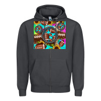 Smoke football tie dye gemstone sunflower Zipper Hoodie - JahusDesignShop
