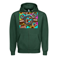 Sports Green football tie dye gemstone sunflower Zipper Hoodie - JahusDesignShop
