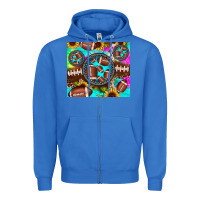 True Royal football tie dye gemstone sunflower Zipper Hoodie - JahusDesignShop