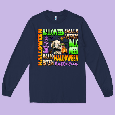 Halloween Long Sleeve Tee Designed By Adodesignshop