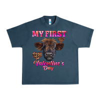 Midnight Navy my first valentine's day highland calf Urban Heavy Tee - RanaPortraitStore