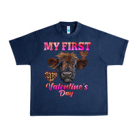 Navy my first valentine's day highland calf Urban Heavy Tee - RanaPortraitStore