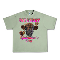 Oil Green my first valentine's day highland calf Urban Heavy Tee - RanaPortraitStore