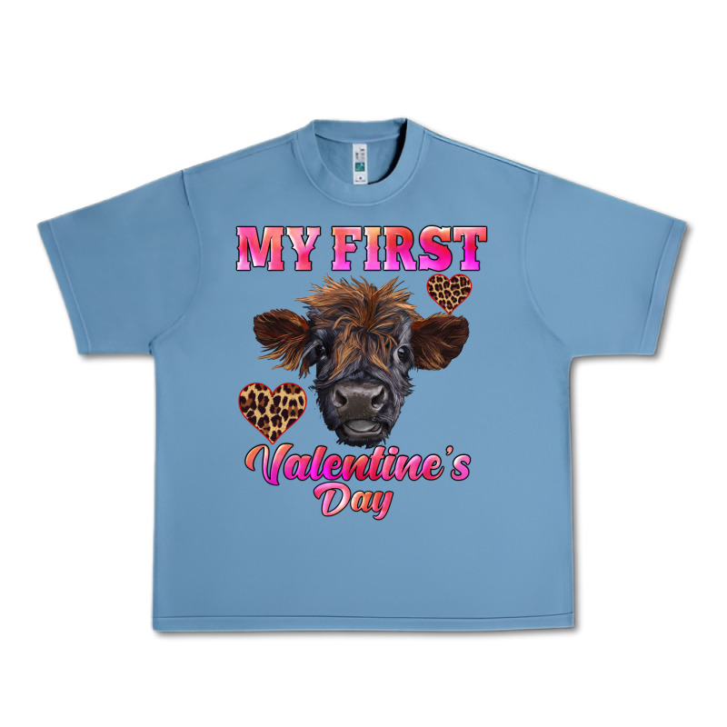 My First Valentine's Day Highland Calf Urban Heavy Tee by RanaPortraitStore | Teevron