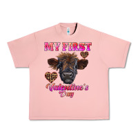 Salmon my first valentine's day highland calf Urban Heavy Tee - RanaPortraitStore
