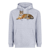 Heather Grey Tiger Heavyweight Hoodie - LillyAllenDesigns