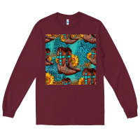 Burgundy western boots seamless pattern Long Sleeve Tee - HRA Design Shop