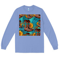 Colony Blue western boots seamless pattern Long Sleeve Tee - HRA Design Shop