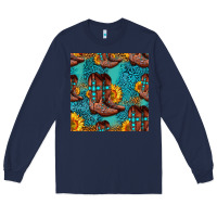 Navy western boots seamless pattern Long Sleeve Tee - HRA Design Shop