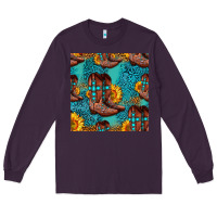 Plum western boots seamless pattern Long Sleeve Tee - HRA Design Shop