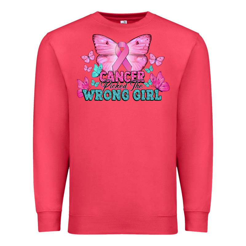 Cancer Picked The Wrong Girl Premium Sweatshirt by NancyCooperArtShop | Teevron
