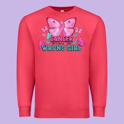 Cancer Picked The Wrong Girl Premium Sweatshirt Designed By Nancycooperartshop