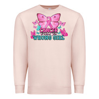 Pale Pink cancer picked the wrong girl Premium Sweatshirt - NancyCooperArtShop