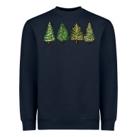 Navy christmas trees Heavyweight Sweatshirt - MaliasSmallBusiness