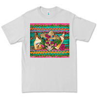Dove Grey mexican tequila skull roses cactus sombrero Premium Tee - Artiststas