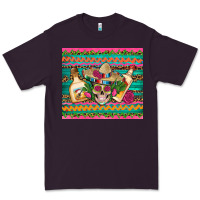 Plum mexican tequila skull roses cactus sombrero Premium Tee - Artiststas