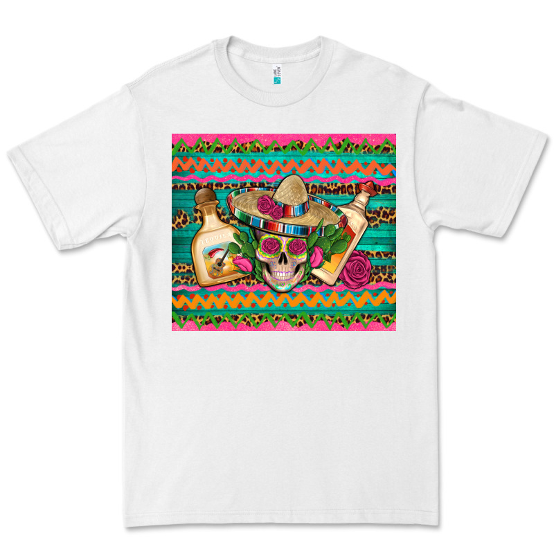 Mexican Tequila Skull Roses Cactus Sombrero Premium Tee by Artiststas | Teevron