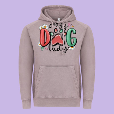 Vintage Hoodie crazy dog lady