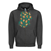 Charcoal Heather christmas gingerbread cookies patch Zipper Hoodie - BundleAndBundleShop
