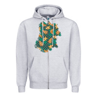 Heather Grey christmas gingerbread cookies patch Zipper Hoodie - BundleAndBundleShop