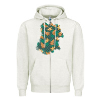 Oatmeal Heather christmas gingerbread cookies patch Zipper Hoodie - BundleAndBundleShop