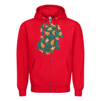 Red christmas gingerbread cookies patch Zipper Hoodie - BundleAndBundleShop