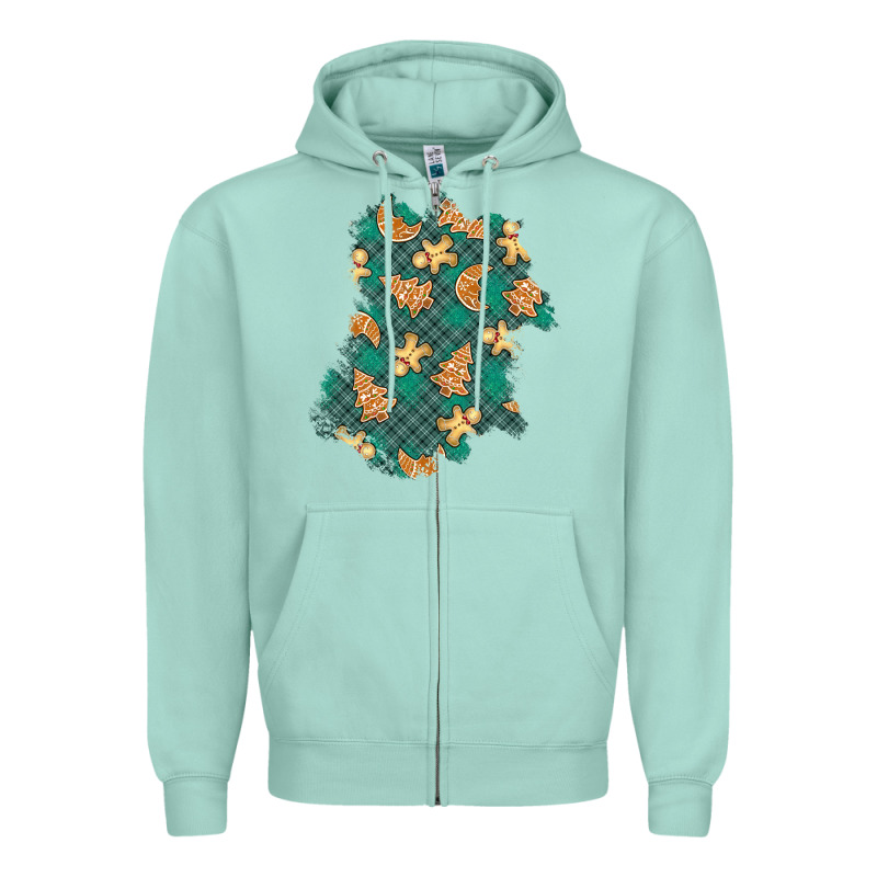Christmas Gingerbread Cookies Patch Zipper Hoodie by BundleAndBundleShop | Teevron