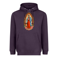 Plum our lady of guadalupe leopard and roses Heavyweight Hoodie - BarkalooDesign