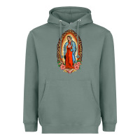 Sage our lady of guadalupe leopard and roses Heavyweight Hoodie - BarkalooDesign