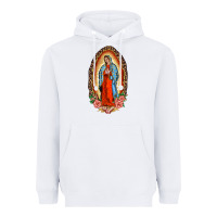 White our lady of guadalupe leopard and roses Heavyweight Hoodie - BarkalooDesign