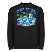 Black merry christmas snowman gnomes truck Heavyweight Sweatshirt - MaliasSmallBusiness