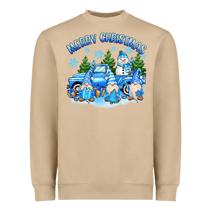 Merry Christmas Snowman Gnomes Truck Heavyweight Sweatshirt by MaliasSmallBusiness | Teevron