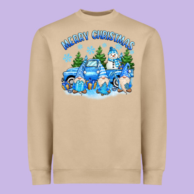 Heavyweight Sweatshirt merry christmas snowman gnomes truck