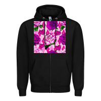 Black valentines day roses and diamond plaid seamless pattern Zipper Hoodie - BundleAndBundleShop