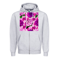 Heather Grey valentines day roses and diamond plaid seamless pattern Zipper Hoodie - BundleAndBundleShop
