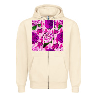 Sandshell valentines day roses and diamond plaid seamless pattern Zipper Hoodie - BundleAndBundleShop