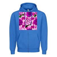 True Royal valentines day roses and diamond plaid seamless pattern Zipper Hoodie - BundleAndBundleShop