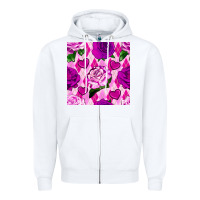White valentines day roses and diamond plaid seamless pattern Zipper Hoodie - BundleAndBundleShop