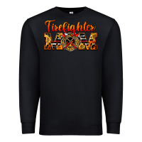Black American Firefighter Mom Premium Sweatshirt - LillyAllenDesigns