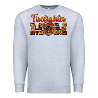 Heather Grey American Firefighter Mom Premium Sweatshirt - LillyAllenDesigns