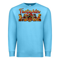 Ocean Blue American Firefighter Mom Premium Sweatshirt - LillyAllenDesigns
