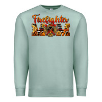 Seafoam American Firefighter Mom Premium Sweatshirt - LillyAllenDesigns