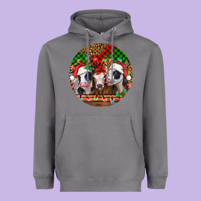 Christmas Heifers Christmas Heavyweight Hoodie Designed By Jasminsmagicworld