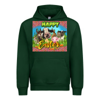 Forest Green Happy Easter Farm Animals 20oz skinny Urban Hoodie - LillyAllenDesigns