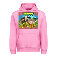 Fuchsia Pink Happy Easter Farm Animals 20oz skinny Urban Hoodie - LillyAllenDesigns