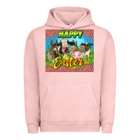 Pigment Salmon Happy Easter Farm Animals 20oz skinny Urban Hoodie - LillyAllenDesigns