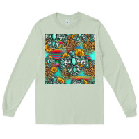 Matcha western turquoise thunderbird seamless pattern Long Sleeve Tee - HRA Design Shop