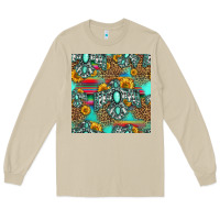 Mushroom western turquoise thunderbird seamless pattern Long Sleeve Tee - HRA Design Shop