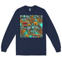 Navy western turquoise thunderbird seamless pattern Long Sleeve Tee - HRA Design Shop